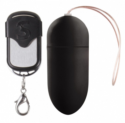 Чёрное перезаряжаемое виброяйцо с ДУ Rechargeable Vibrating Egg - Shots Media BV