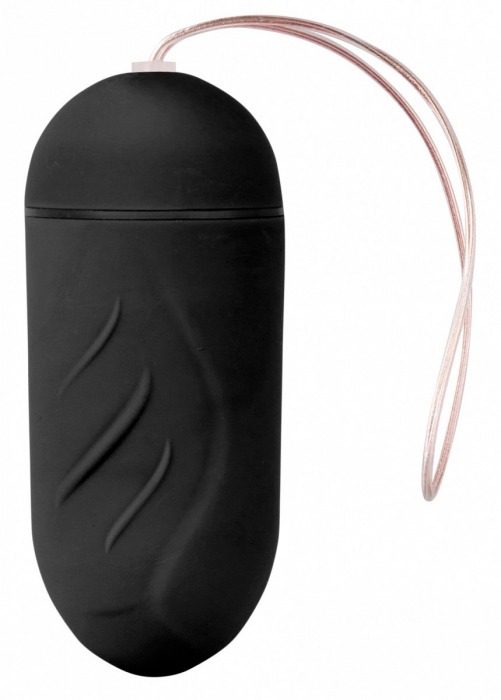 Чёрное виброяйцо Ribbed Egg на дистанционном управлении - Shots Media BV