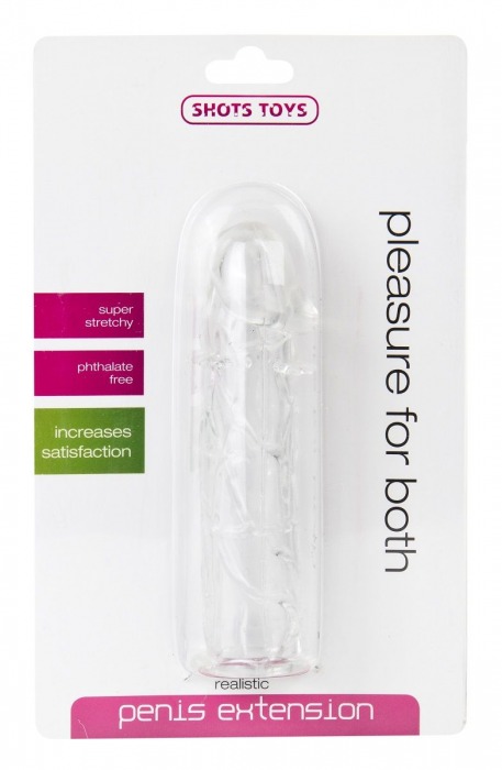 Прозрачная насадка на пенис Realistic Penis Extension - 13 см. - Shots Media BV - в Москве купить с доставкой
