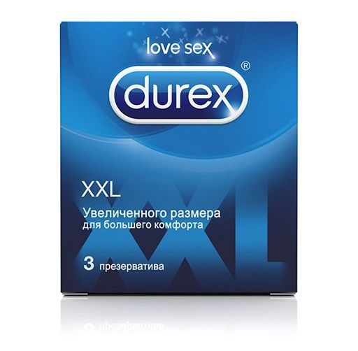 Презервативы увеличенного размера Durex XXL - 3 шт. - Durex - купить с доставкой в Москве