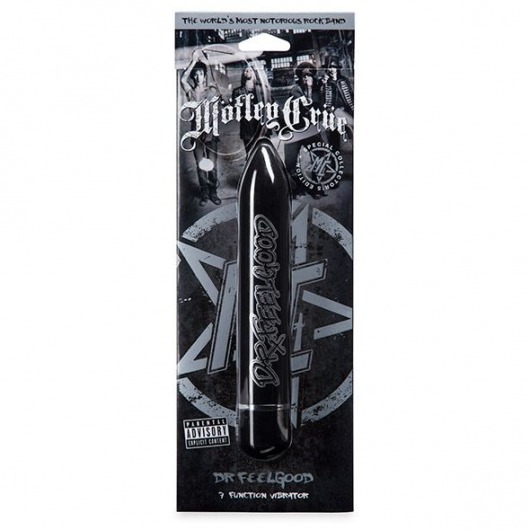 Чёрный классический вибратор Motley Crue Dr Feelgood - 18,4 см. - Motley Crue