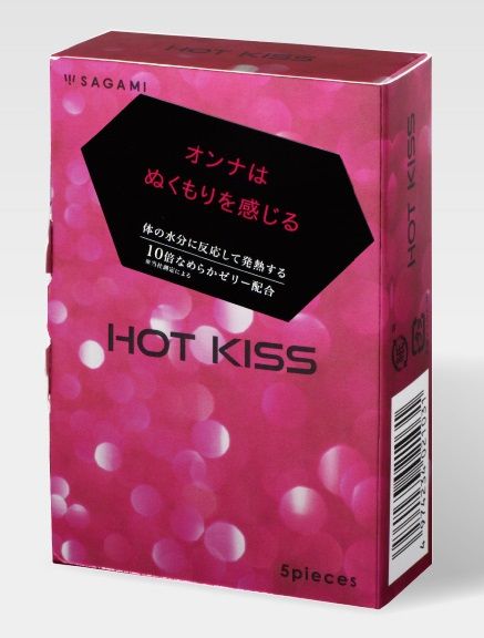 Презервативы с разогревающей смазкой Hot Kiss - 5 шт. - Sagami - купить с доставкой в Москве