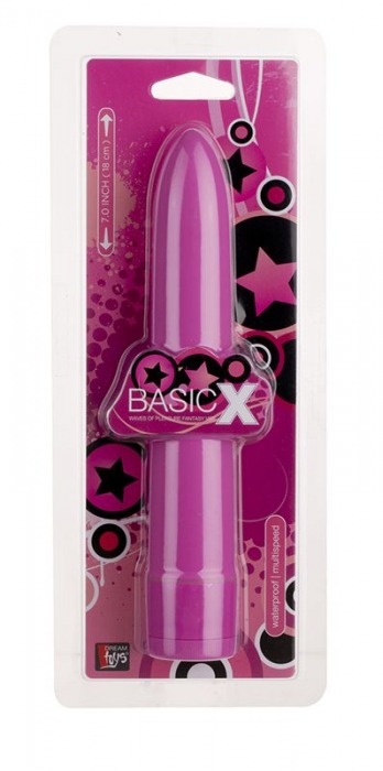 Розовый вибратор BASICX MULTISPEED VIBRATOR PURPLE 7INCH - 18 см. - Dream Toys