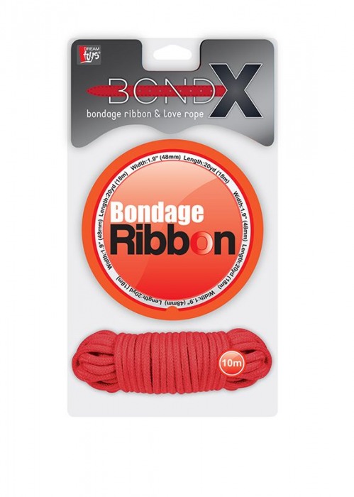 Набор для фиксации BONDX BONDAGE RIBBON   LOVE ROPE: красная лента и веревка - Dream Toys - купить с доставкой в Москве