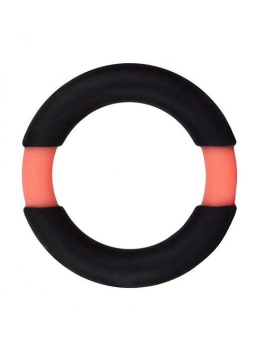 Чёрное эрекционное кольцо NEON STIMU RING 32MM BLACK/ORANGE - Dream Toys - в Москве купить с доставкой