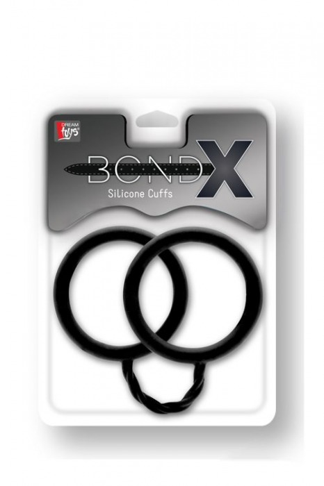 Чёрные силиконовые наручники BONDX SILICONE CUFFS - Dream Toys - купить с доставкой в Москве
