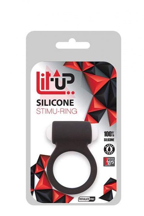 Чёрное эрекционное виброкольцо LIT-UP SILICONE STIMU RING 3 BLACK - Dream Toys - в Москве купить с доставкой
