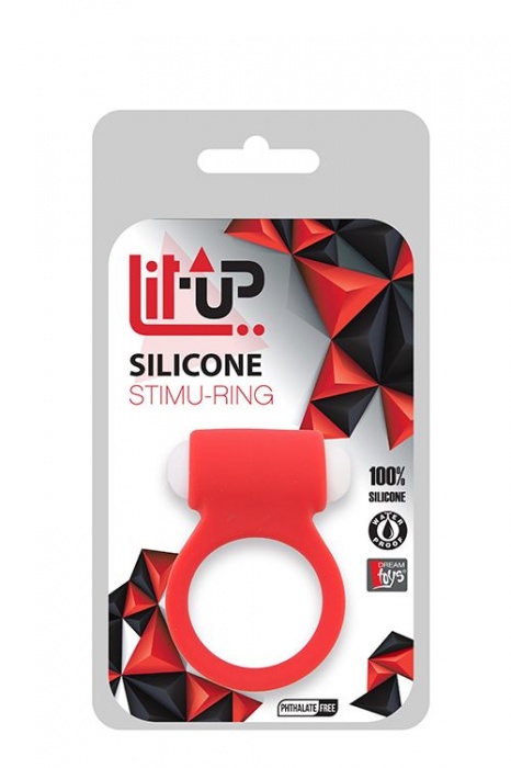 Красное эрекционное виброкольцо LIT-UP SILICONE STIMU RING 3 RED - Dream Toys - в Москве купить с доставкой