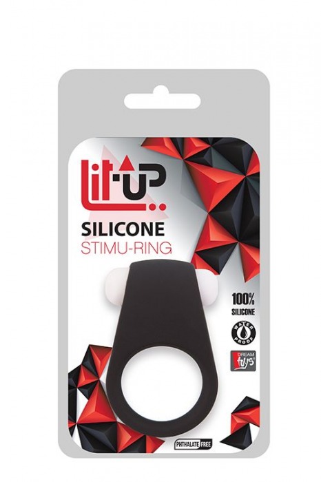 Чёрное эрекционное виброкольцо LIT-UP SILICONE STIMU RING 4 BLACK - Dream Toys - в Москве купить с доставкой