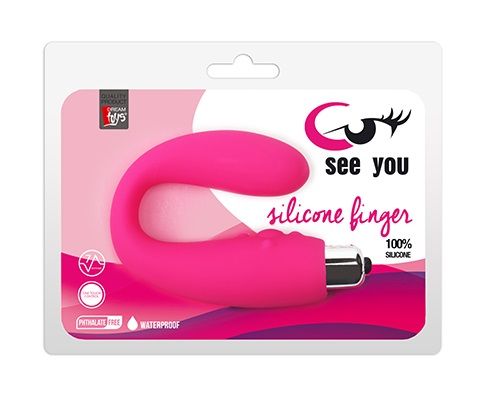 Розовый стимулятор G-точки и клитора SEE YOU 7-SPEED SILICONE FINGER - Dream Toys
