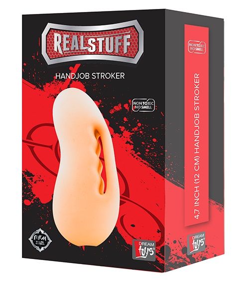 Телесный мастурбатор с удобным углублением под пальцы REALSTUFF MASTURBATOR FLESH - Dream Toys - в Москве купить с доставкой