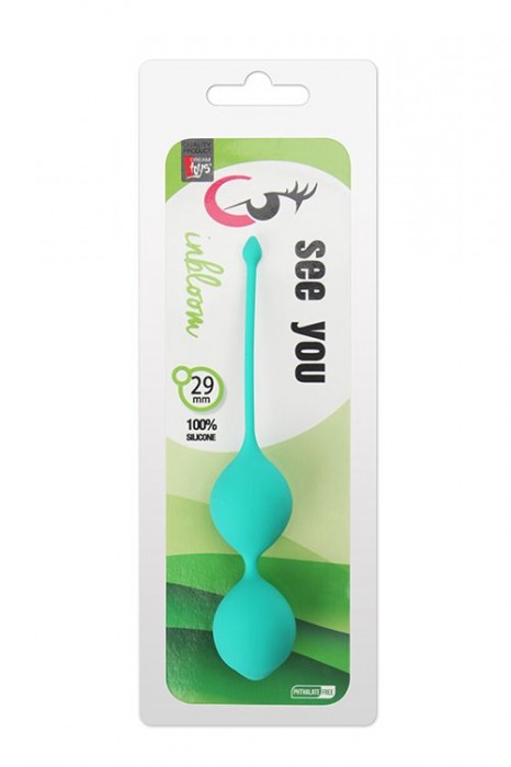 Зеленые вагинальные шарики SEE YOU IN BLOOM DUO BALLS 29MM - Dream Toys
