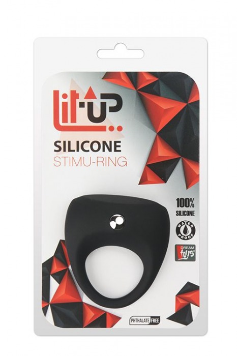 Чёрное эрекционное кольцо LIT-UP SILICONE STIMU RING 7 - Dream Toys - в Москве купить с доставкой