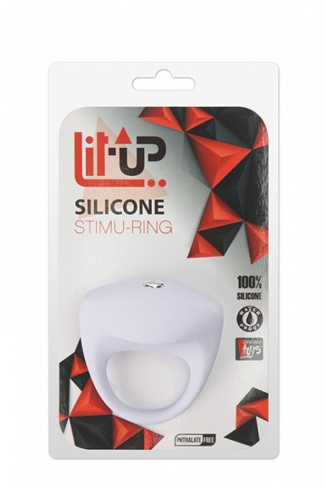 Белое эрекционное кольцо LIT-UP SILICONE STIMU RING 8 - Dream Toys - в Москве купить с доставкой
