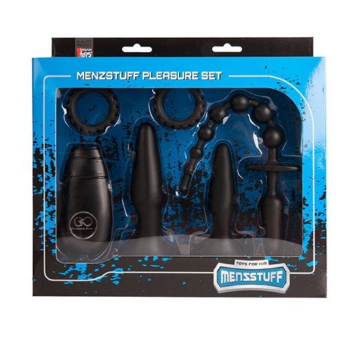 Подарочный набор для мужчин в чёрном цвете MENZSTUFF VIBRATING PLEASURE SET - Dream Toys