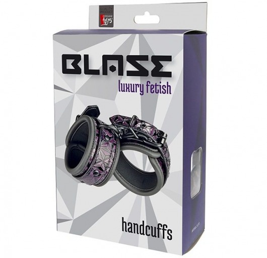 Фиолетово-чёрные наручники BLAZE HANDCUFF PURPLE - Dream Toys - купить с доставкой в Москве