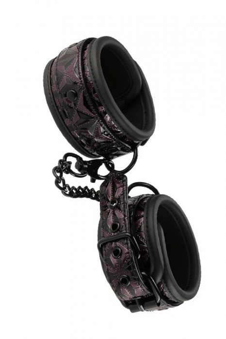 Фиолетово-чёрные оковы на ноги BLAZE ANKLE CUFF PURPLE - Dream Toys - купить с доставкой в Москве