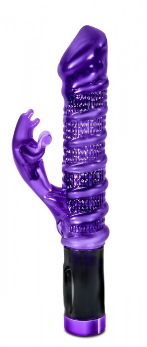 Фиолетовый вибратор с ребрами Luxe Jungle Jaguar - 26 см. - Blush Novelties