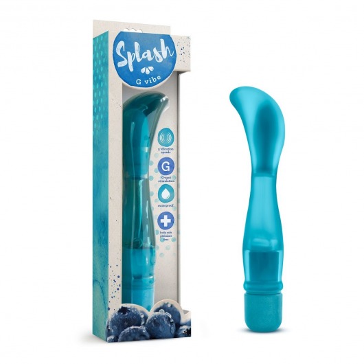 Голубой вибратор для G-стимуляции Splash G Vibe - 20,3 см. - Blush Novelties