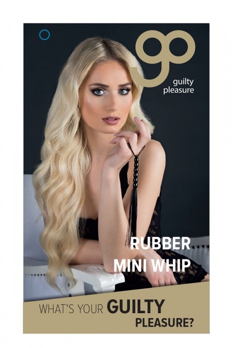 Чёрная мини-плеть из резины Rubber Mini Whip - 22 см. - Blush Novelties - купить с доставкой в Москве