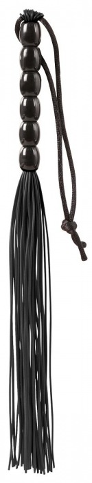 Чёрная мини-плеть из резины Rubber Mini Whip - 22 см. - Blush Novelties - купить с доставкой в Москве