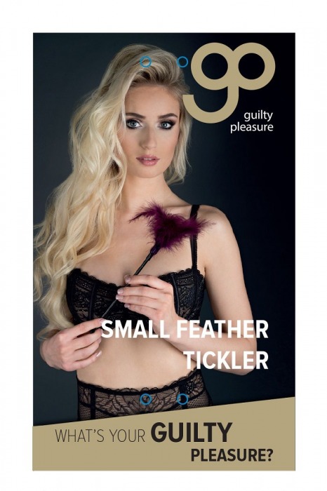 Пластиковая метелочка с фиолетовыми пёрышками Small Feather Tickler - 32 см. - Blush Novelties - купить с доставкой в Москве
