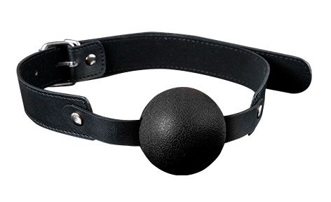 Силиконовый кляп-шар с ремешками из полиуретана Solid Silicone Ball Gag - Blush Novelties - купить с доставкой в Москве