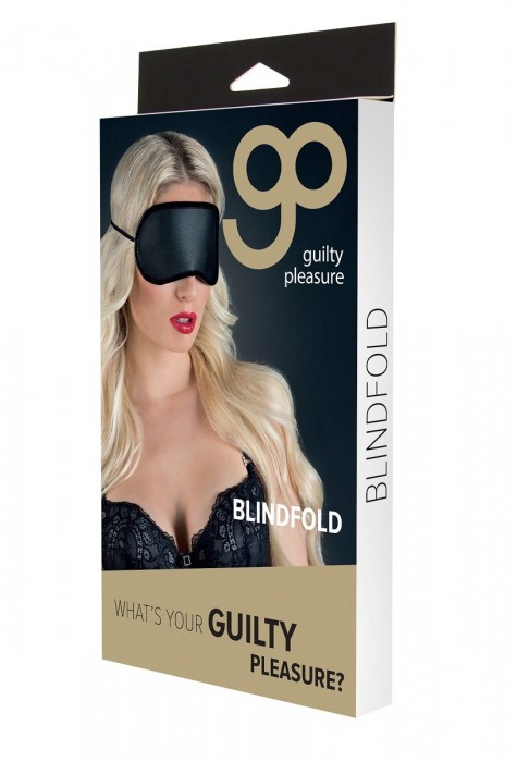 Чёрная полиуретановая маска Blindfold - Blush Novelties - купить с доставкой в Москве