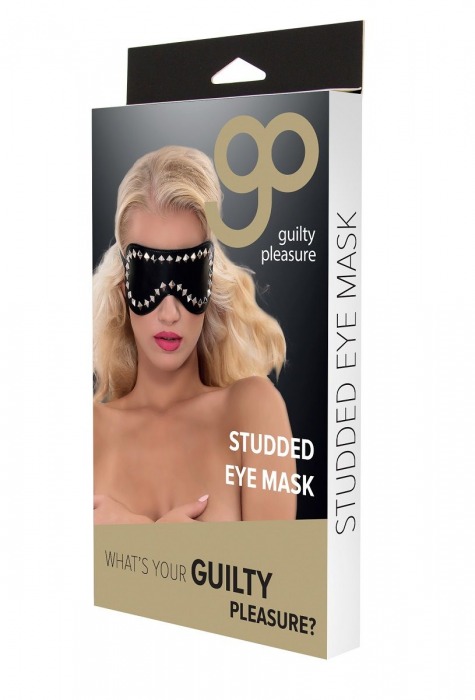 Маска из полиуретана Studded Eye Mask с квадропуклями - Blush Novelties - купить с доставкой в Москве