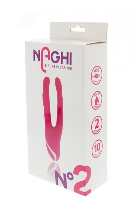 Розовый сплит-вибратор NAGHI NO.2 - 18,5 см. - Tonga