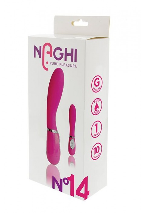 Розовый вибратор для G-стимуляции NAGHI NO.14 - 20 см. - Tonga