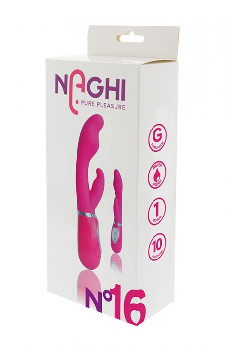 Розовый G-вибратор со стимулятором клитора NAGHI NO.16 - 20 см. - Tonga