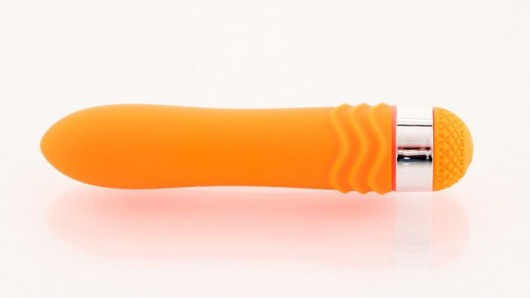 Оранжевый водонепроницаемый вибратор - 14 см. - Sexus