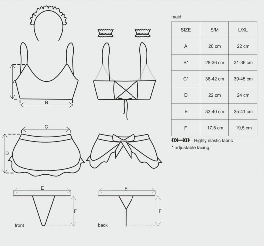 Костюм горничной Maid из 5 предметов - Obsessive купить с доставкой
