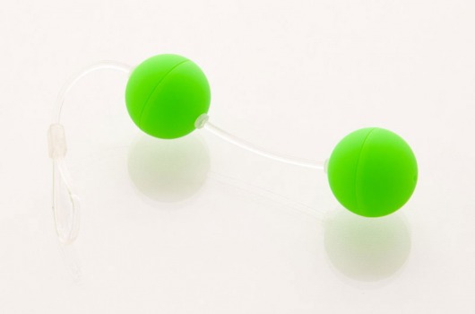 Зеленые вагинальные шарики на прозрачной сцепке - Sexus