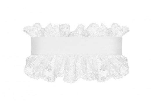 Белая маска на глаза Etheria с кружевами по краю - Obsessive - купить с доставкой в Москве