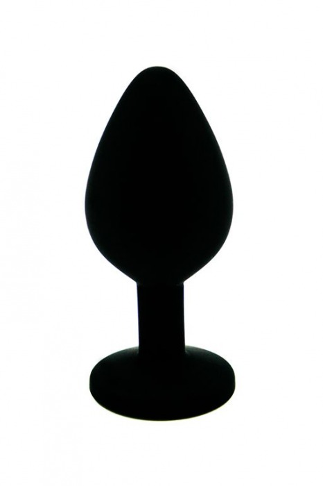 Чёрная силиконовая анальная пробка с темно-фиолетовым кристаллом - 7 см. - Kanikule - купить с доставкой в Москве