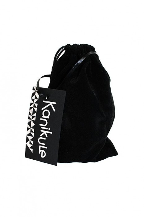 Серебристая алюминиевая анальная пробка с чёрным кристаллом - 8,4 см. - Kanikule - купить с доставкой в Москве