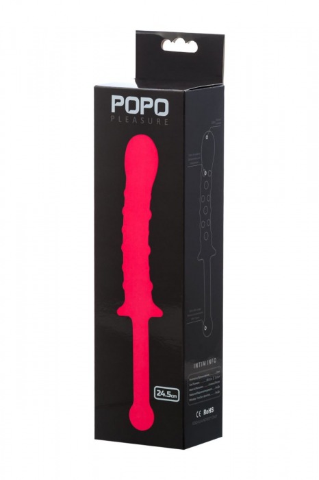 Розовый анальный фаллоимитатор с длинной рукоятью - POPO Pleasure