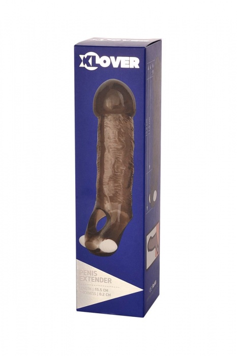 Закрытая дымчатая насадка Toyfa XLover с подхватом - 15,5 см. - ToyFa - в Москве купить с доставкой