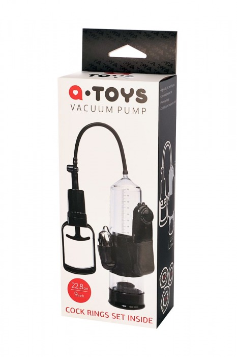Вакуумная помпа A-toys с вибропулей и эрекционными кольцами - A-toys - в Москве купить с доставкой