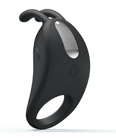 Чёрное эрекционное кольцо с вибрацией Rabbit Vibrator - Baile - в Москве купить с доставкой