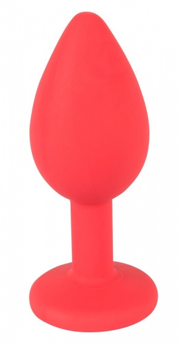 Красная силиконовая анальная пробка с красным кристаллом Joy - 7,2 см. - Orion - купить с доставкой в Москве