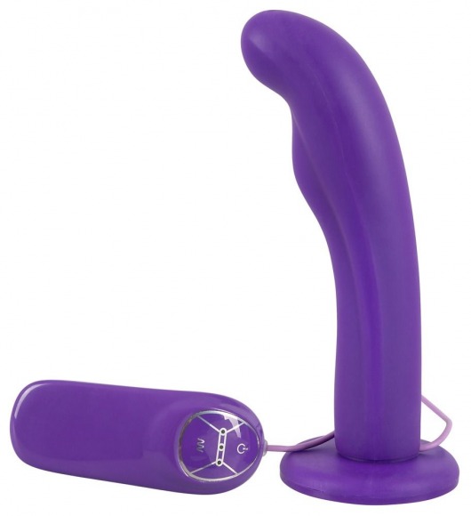Фиолетовый вибратор с присоской Silicone Purple Vibe - 17,5 см. - Orion - купить с доставкой в Москве