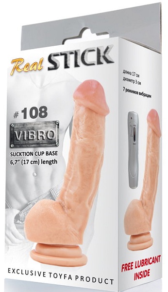 Реалистичный мультискоростной вибратор RealStick #108 - 17 см. - ToyFa