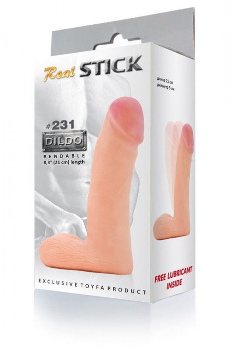 Изгибаемый дилдо RealStick #231 - 21 см. - ToyFa