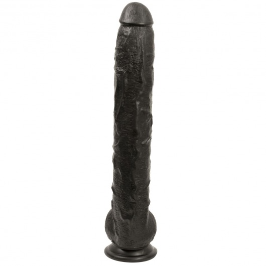 Черный длинный фаллоимитатор с мошонкой Dick Rambone Cock - 42,4 см. - Doc Johnson
