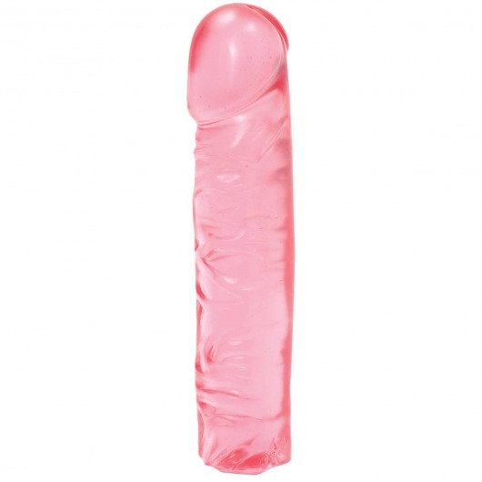 Розовый прозрачный гелевый фаллоимитатор Сristal Jellies - 20 см. - Doc Johnson