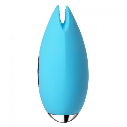 Голубой вибростимулятор клитора Candy с эффектом  поцелуя рыбки - Svakom