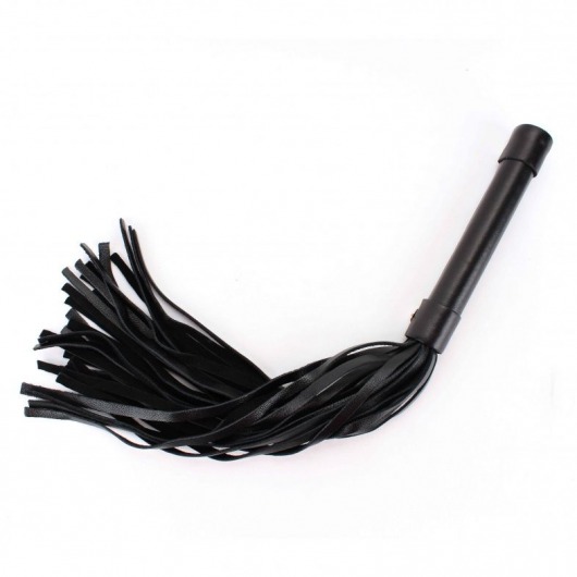 Чёрная плеть из нежной кожи - 45 см. - БДСМ Арсенал - купить с доставкой в Москве
